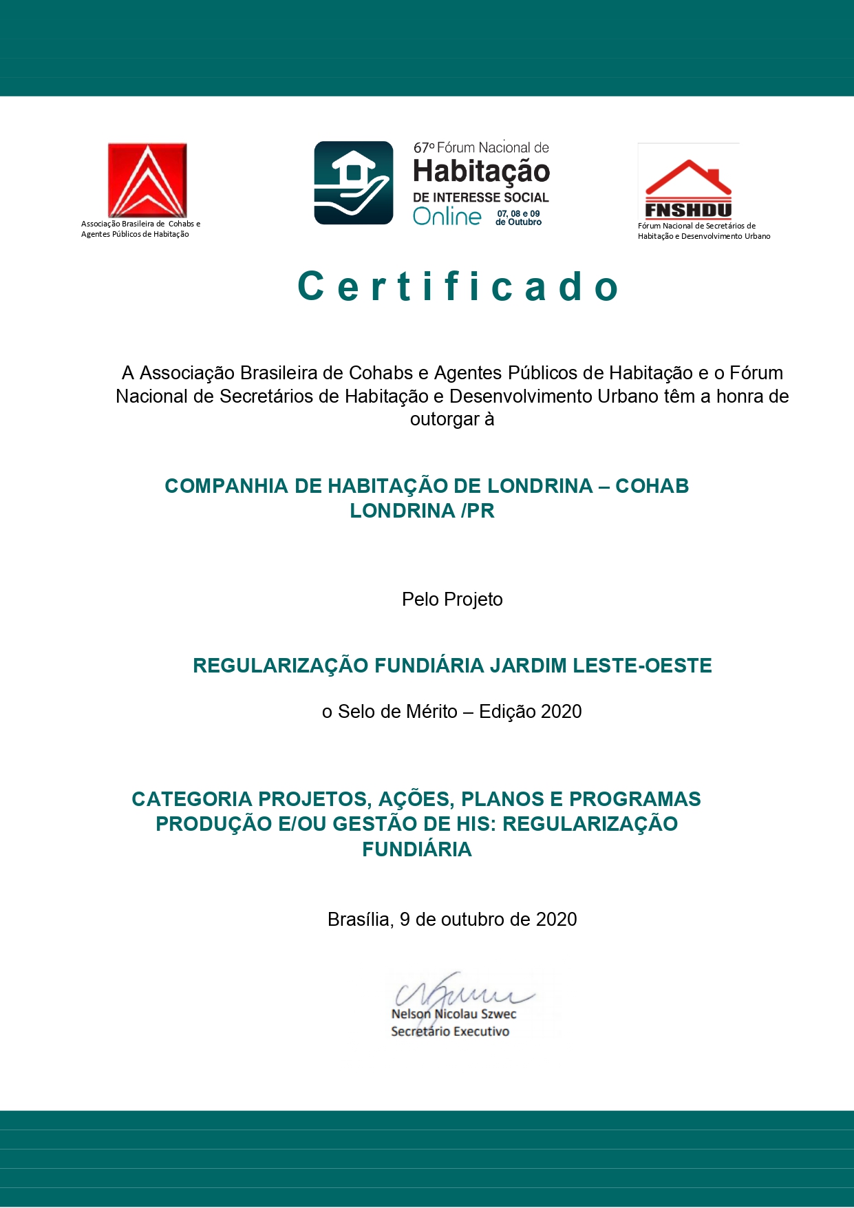 Certificado SELO 2020 COHAB Londrina PR page 0001